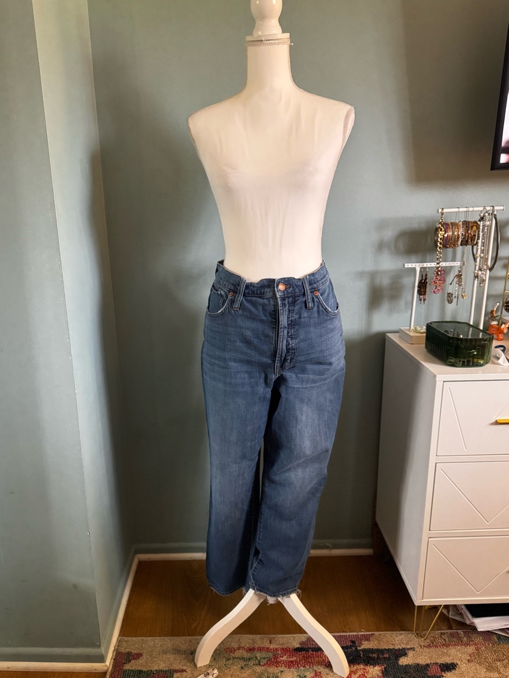 Madewell The Perfect Vintage High-Rise Straight Leg Crop Jeans Medium 32